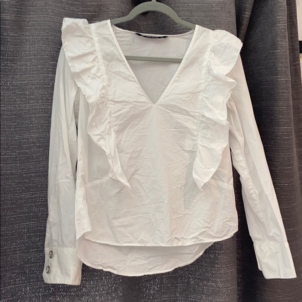 White Frilled Zara Blouse